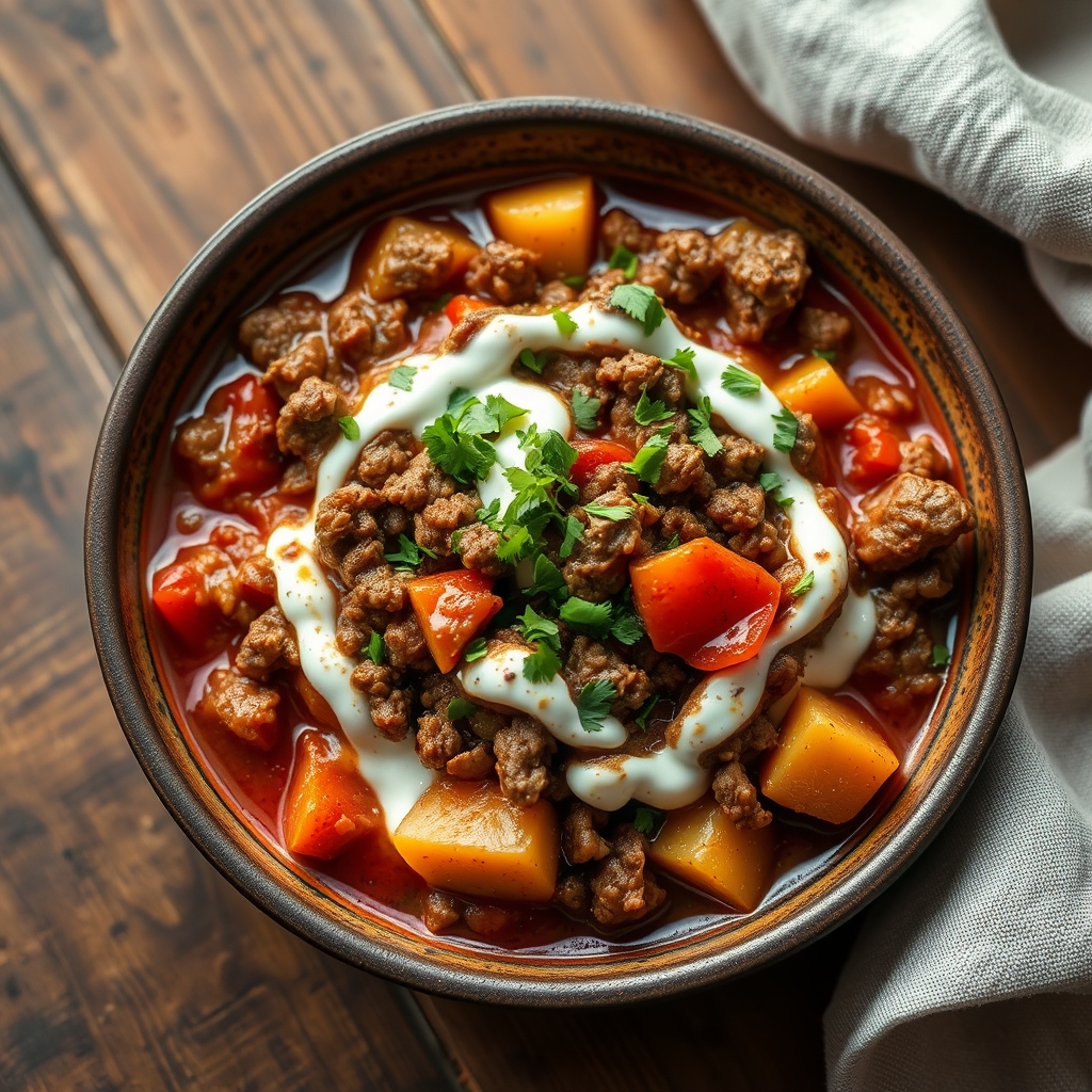 Bauerntopf mit Hack und Kartoffeln