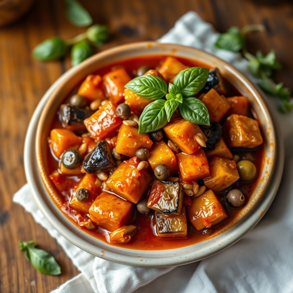 Caponata — sizilianisches Schmorgemüse