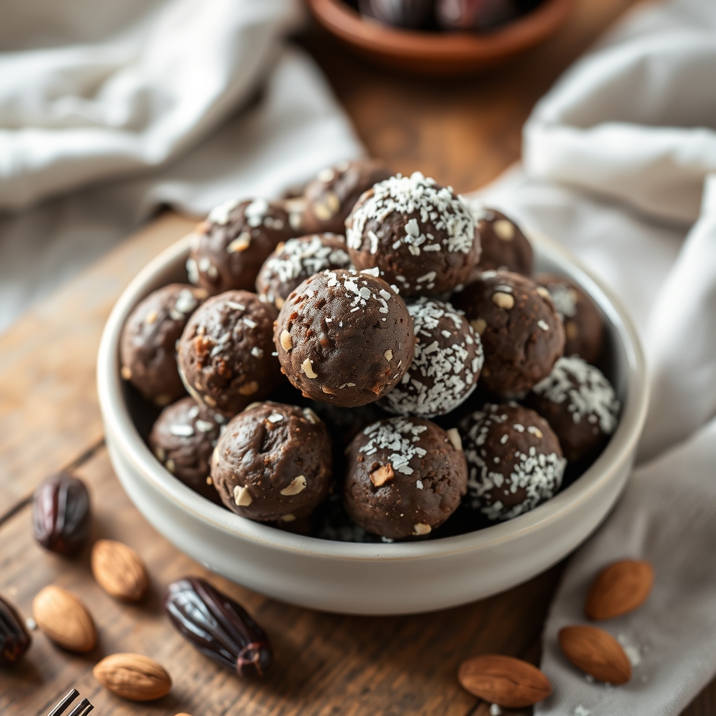 Energy Balls mit Datteln und Kakao