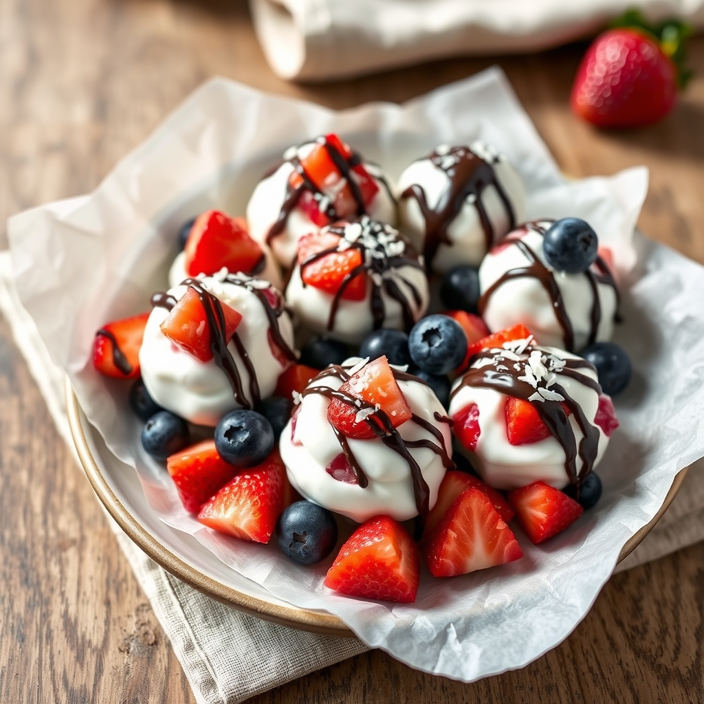 Frozen-Joghurt-Beeren-Cluster