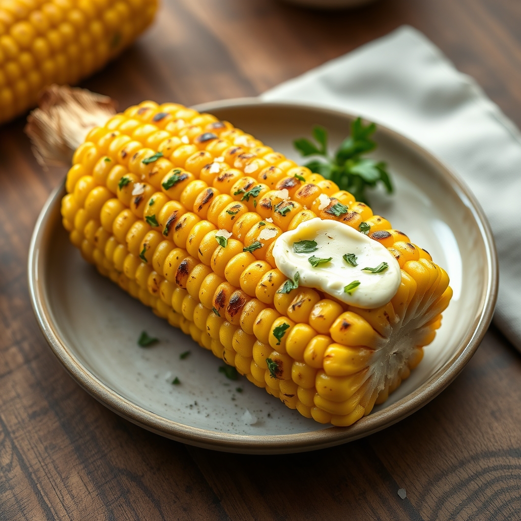 Gegrillte Maiskolben mit Kräuterbutter