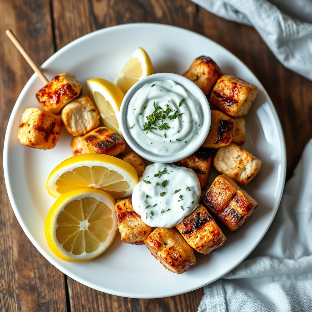 Hähnchen-Souvlaki mit Tzatziki