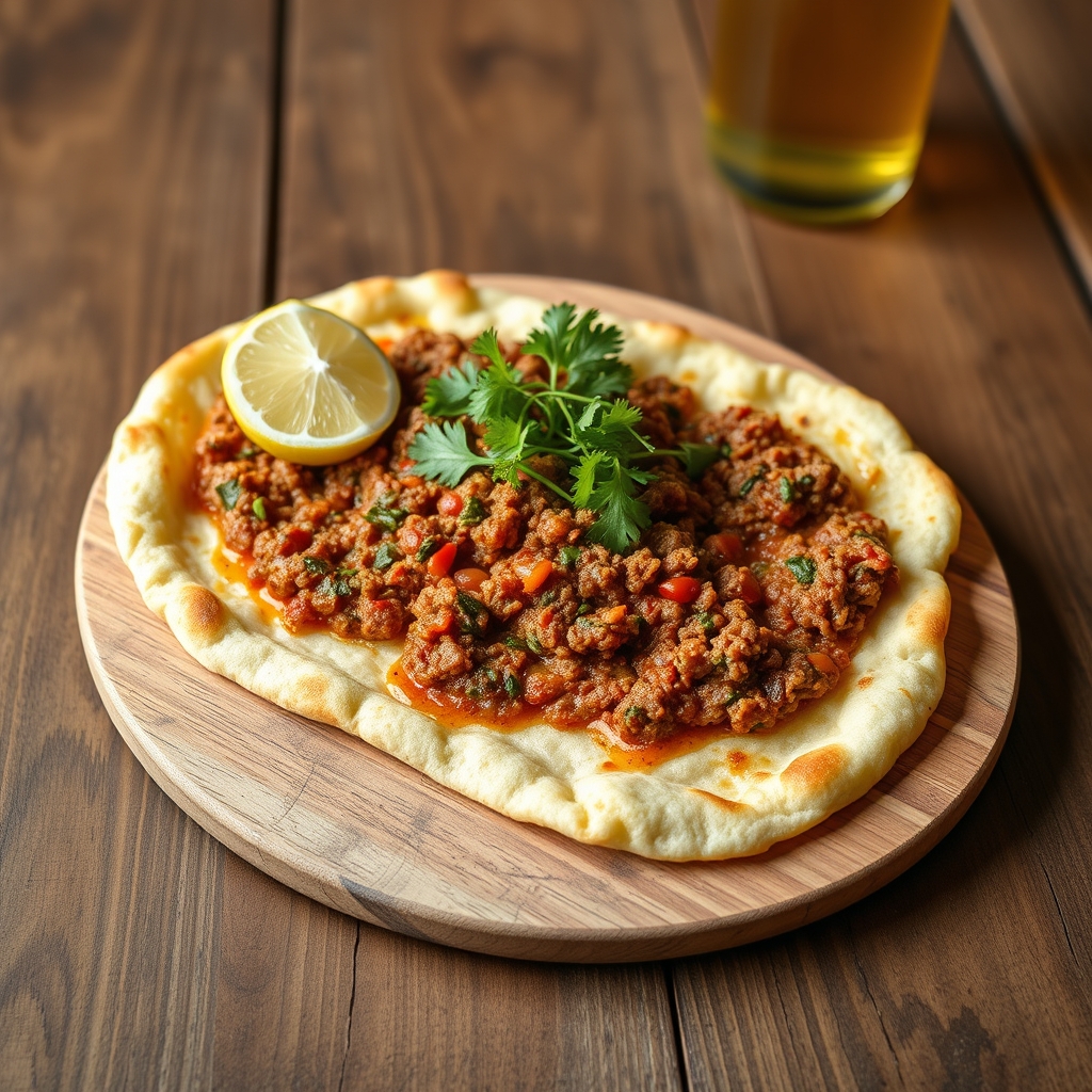 Turkish Lahmacun Flatbread