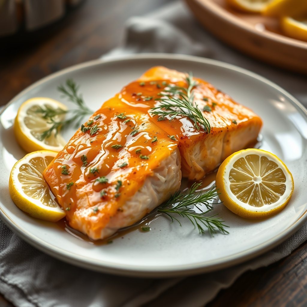 Lachs mit Honig-Senf-Kruste