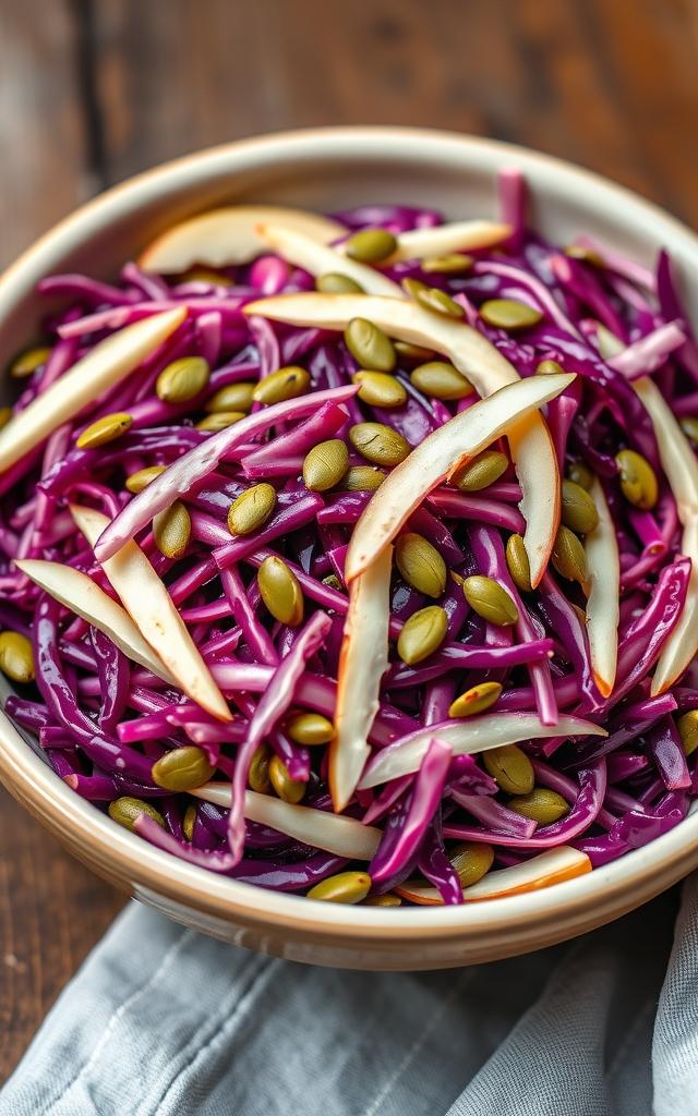 Raw Apple Red Cabbage Slaw