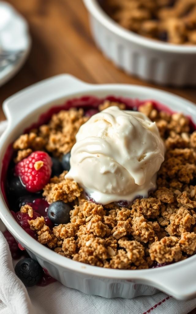 Beeren-Crumble mit Butterstreuseln