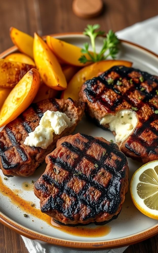 Bifteki mit Feta-Füllung
