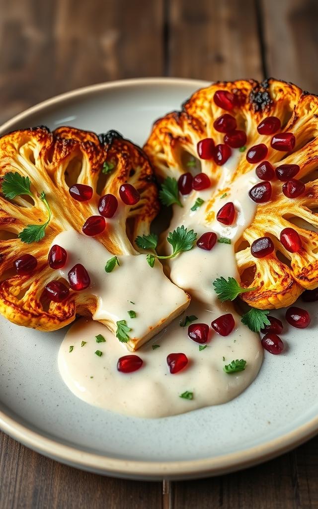 Roasted Cauliflower Steaks with Tahini