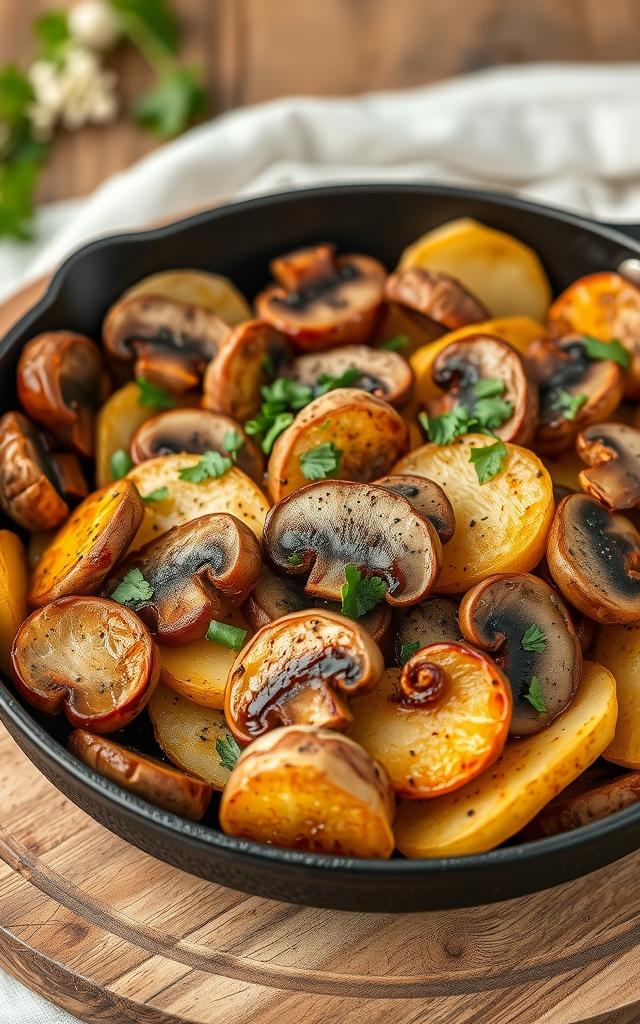 Fried Potatoes with Mushrooms