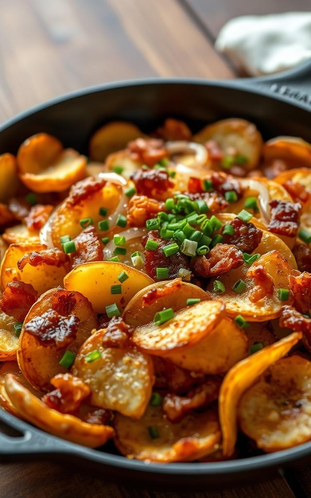 Fried Potatoes with Bacon and Onions