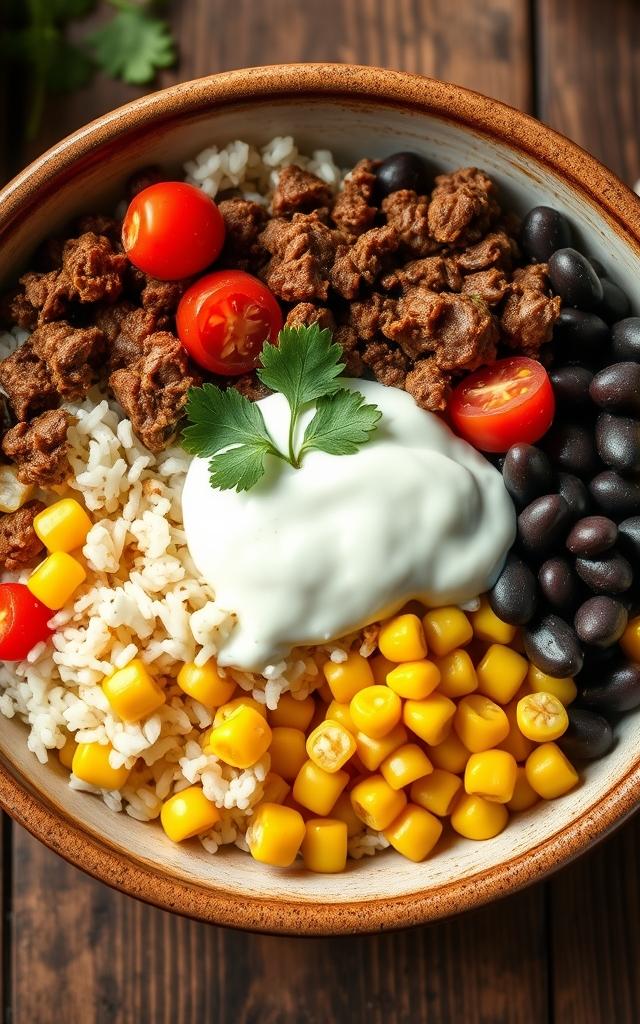 Burrito Bowl mit Hack