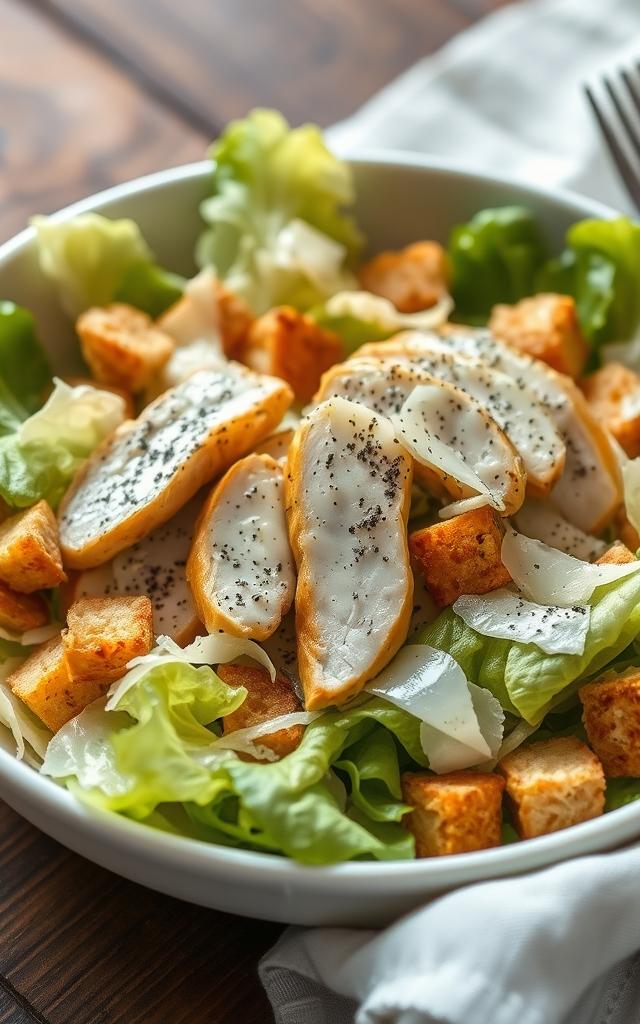 Caesar Salad mit gebratenem Hähnchen