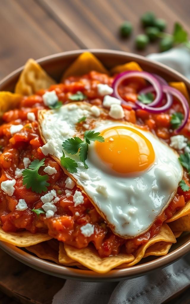 Chilaquiles mit Spiegelei