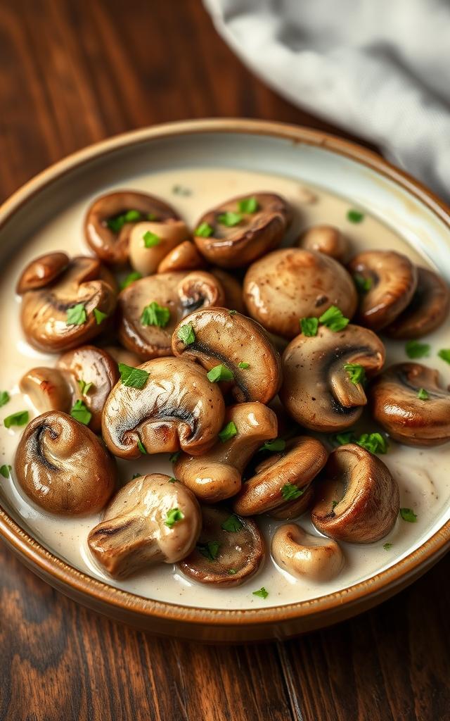 Creamy Garlic Mushrooms