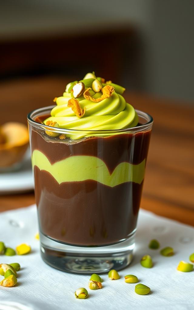 Dubai-Schokoladen-Dessert im Glas