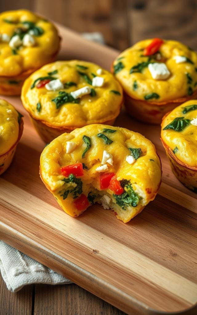 Egg Muffins mit Spinat und Feta