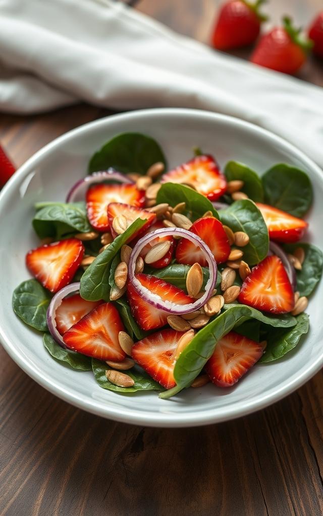 Strawberry Spinach Salad with Toasted Seeds