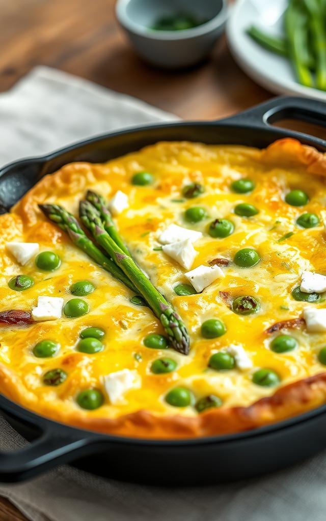Frühlings-Frittata mit grünem Spargel und Ziegenkäse