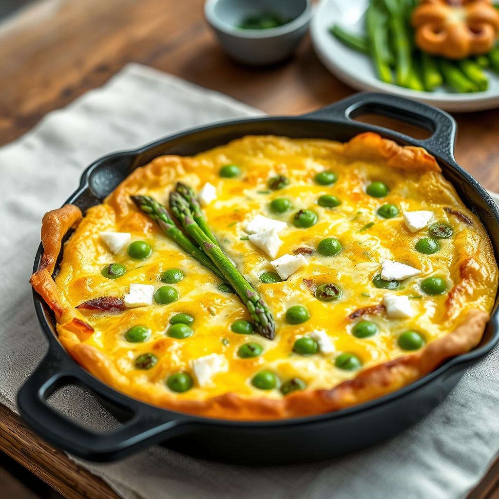 Frühlings-Frittata mit grünem Spargel und Ziegenkäse