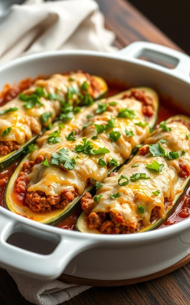 Gefüllte Zucchini mit Hackfleisch