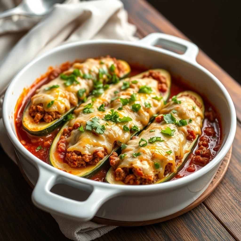 Stuffed Zucchini with Ground Beef