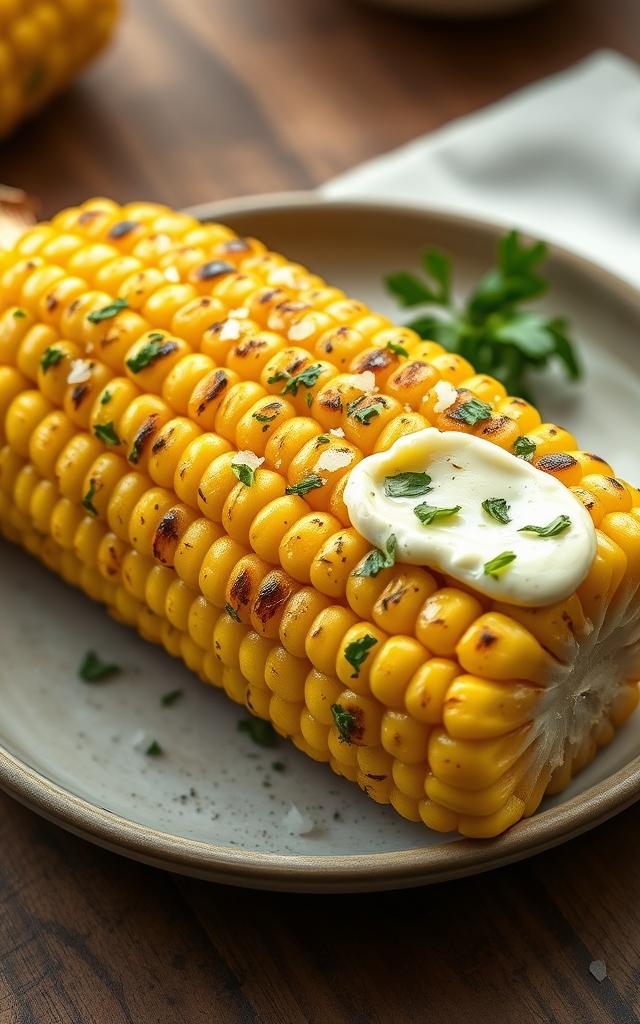 Gegrillte Maiskolben mit Kräuterbutter
