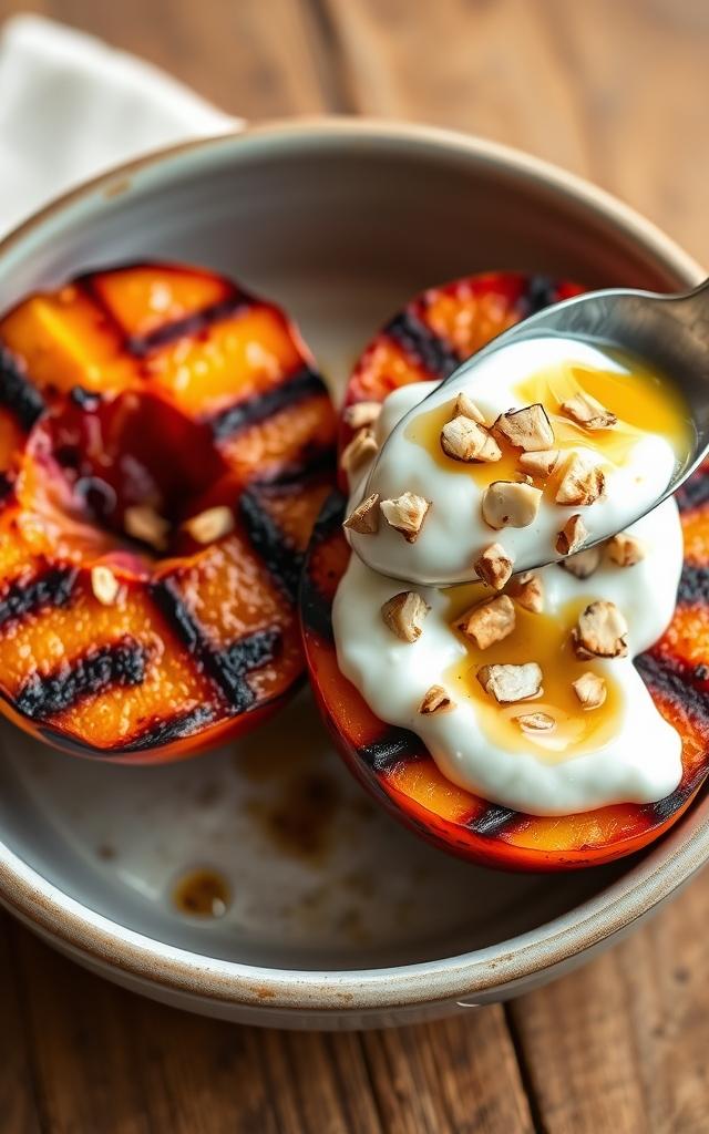 Grilled Peaches with Honey Yogurt
