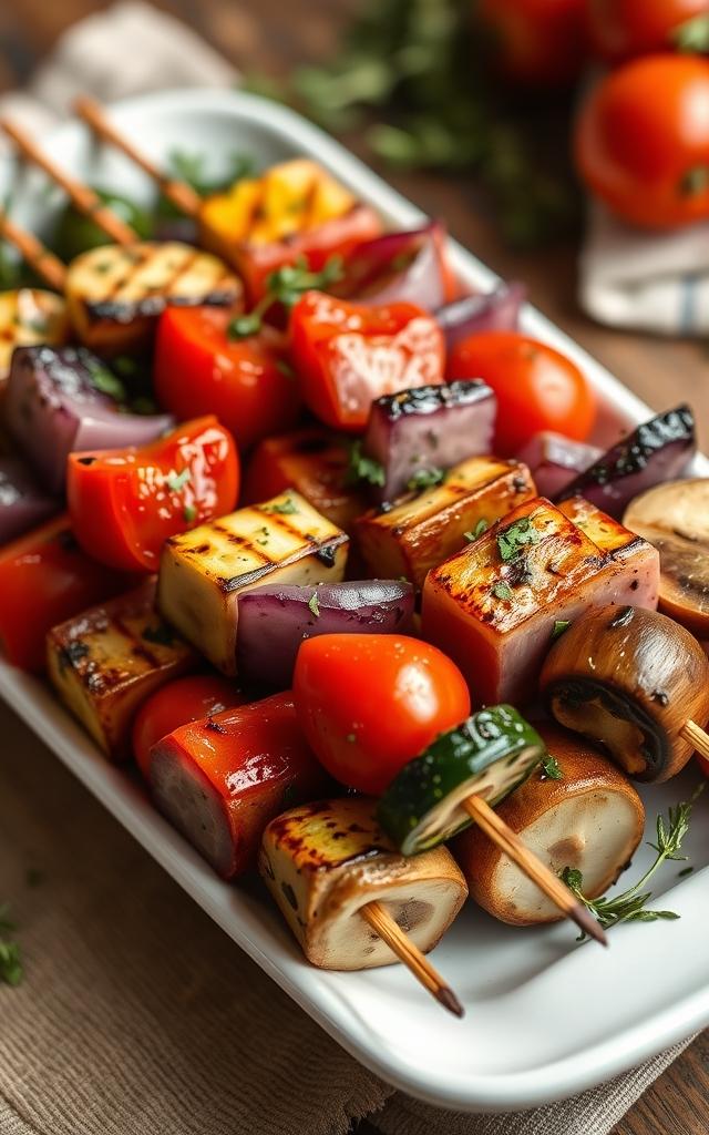 Marinated Veggie Skewers with Herb-Garlic Marinade