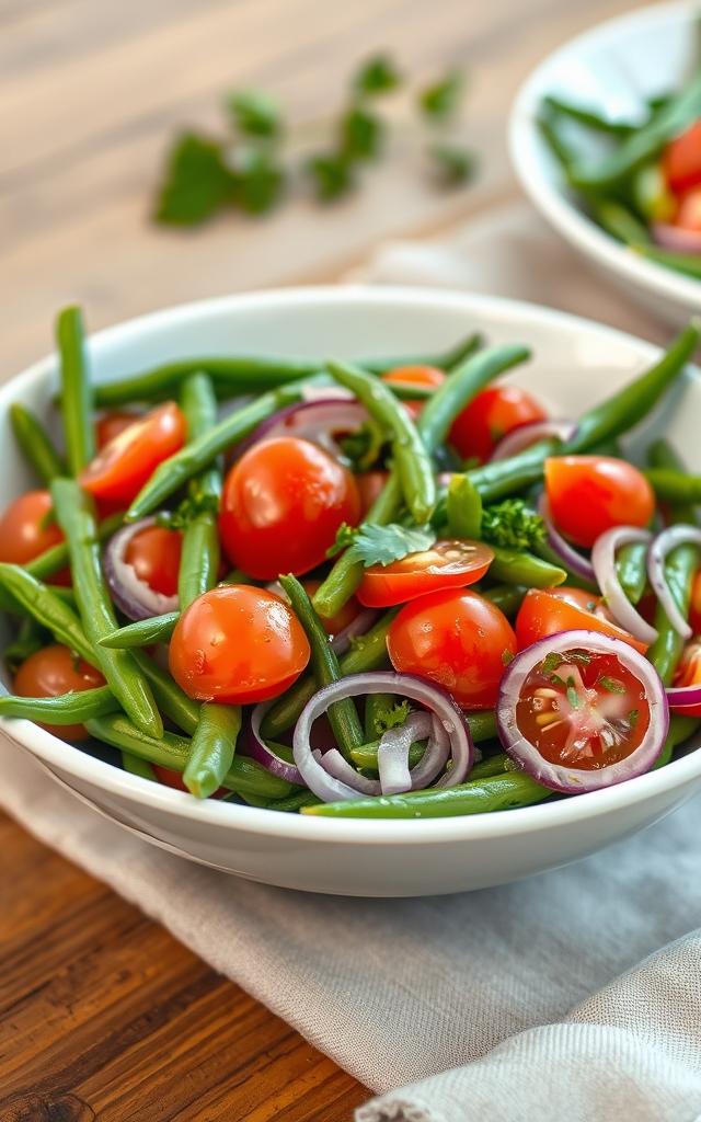 Grüner Bohnensalat mit Senf-Vinaigrette