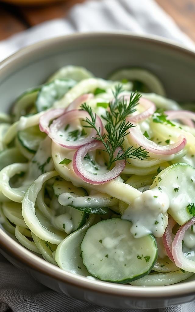 Grandma's German Cucumber Dill Salad
