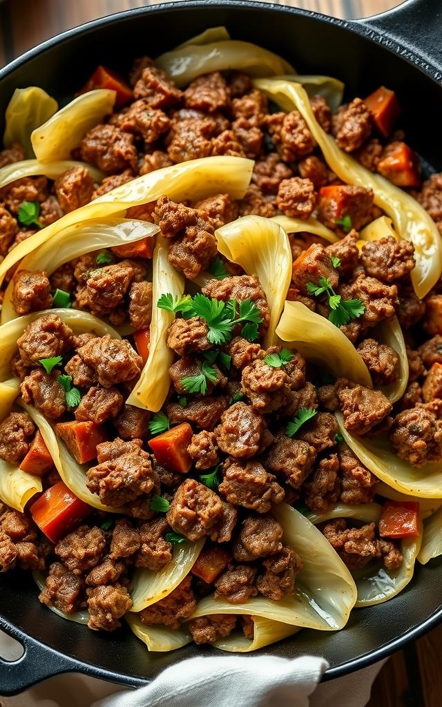 Ground Beef and Cabbage Skillet