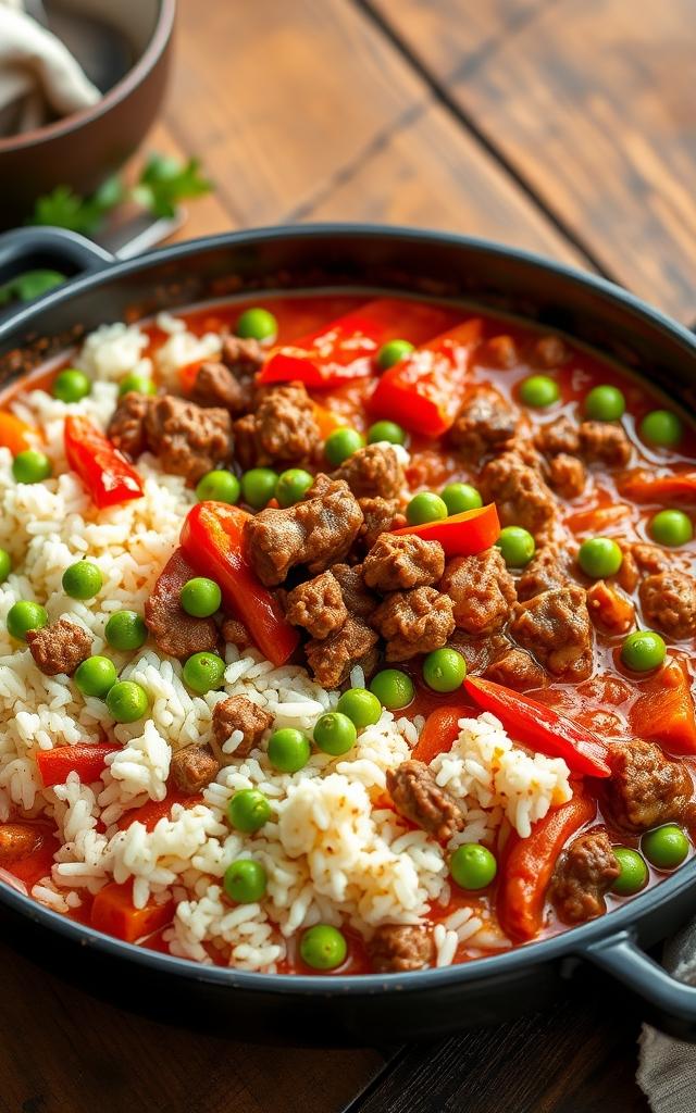 Ground Beef and Rice Skillet