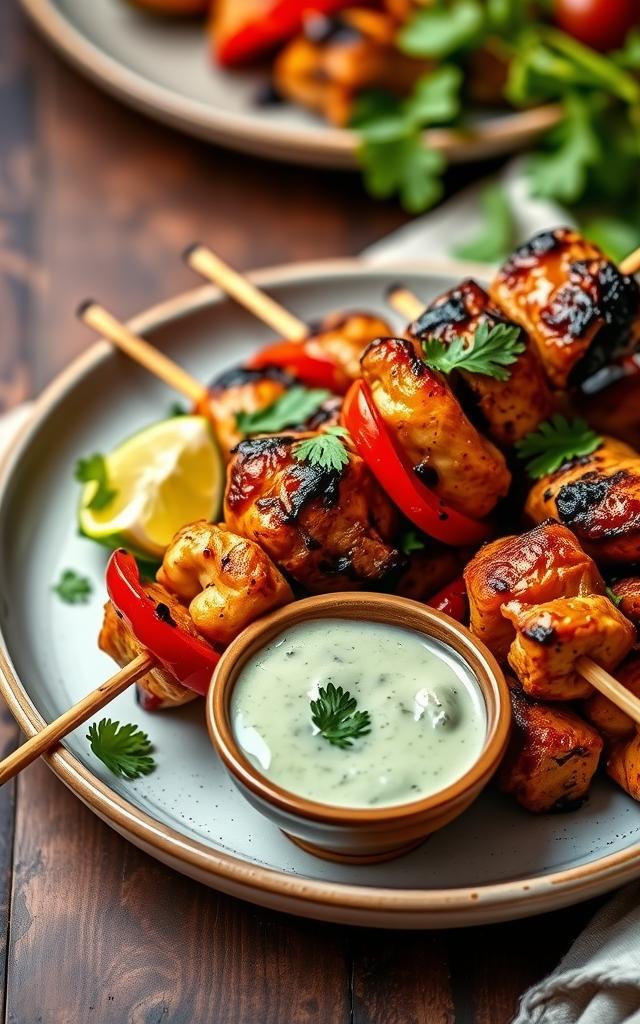 Grilled Chicken Tikka Skewers