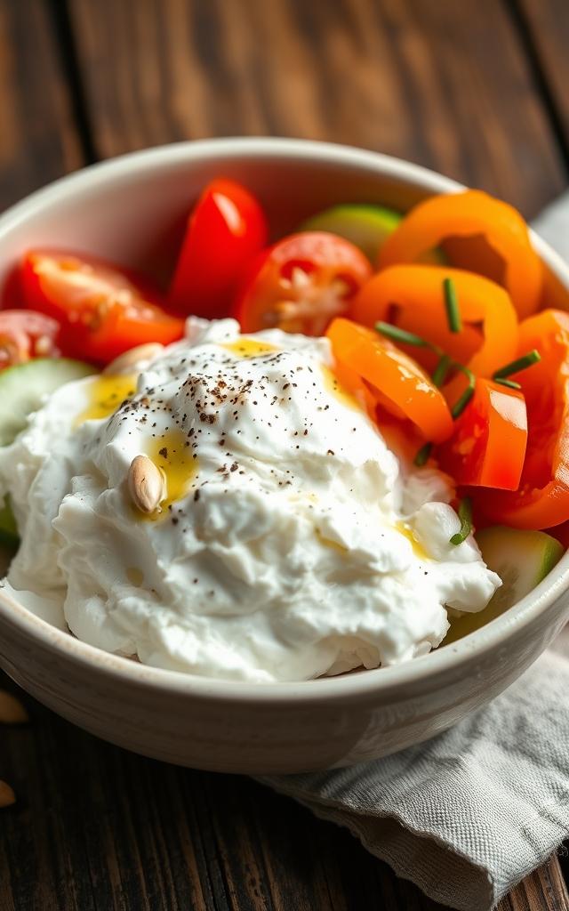 Herzhafte Hüttenkäse-Bowl