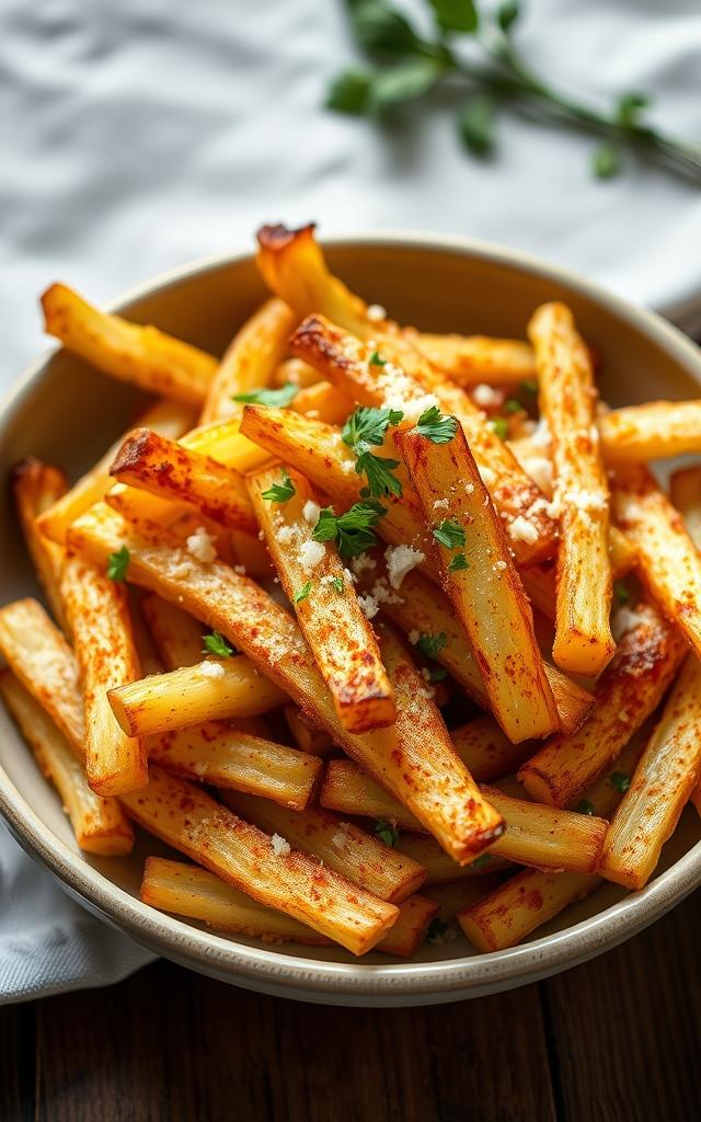 Baked Kohlrabi Fries