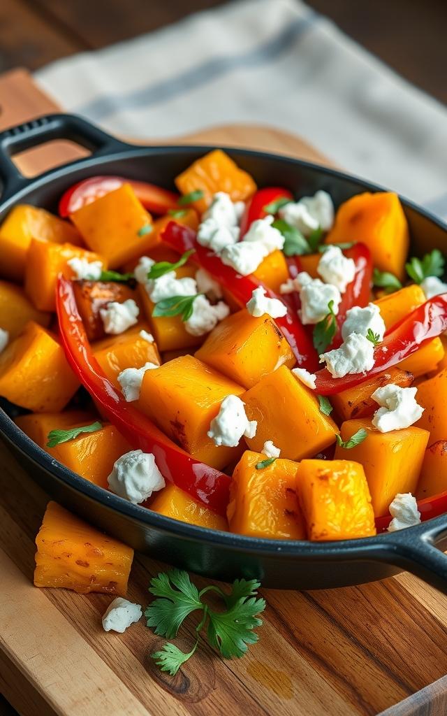 Pumpkin Vegetable Skillet with Feta
