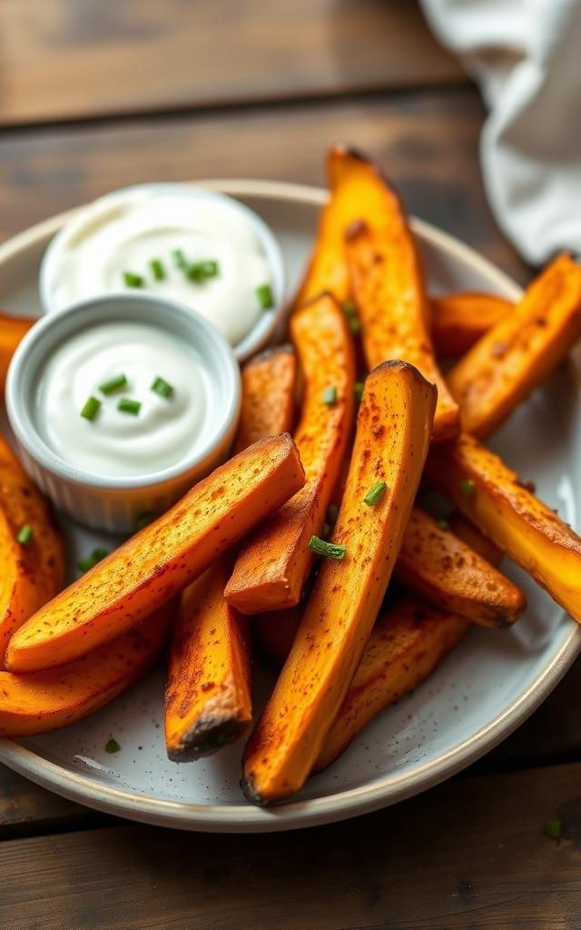 Kürbis-Pommes mit Joghurt-Dip