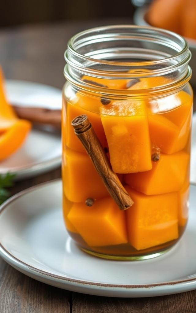 Süß-sauer eingelegter Kürbis