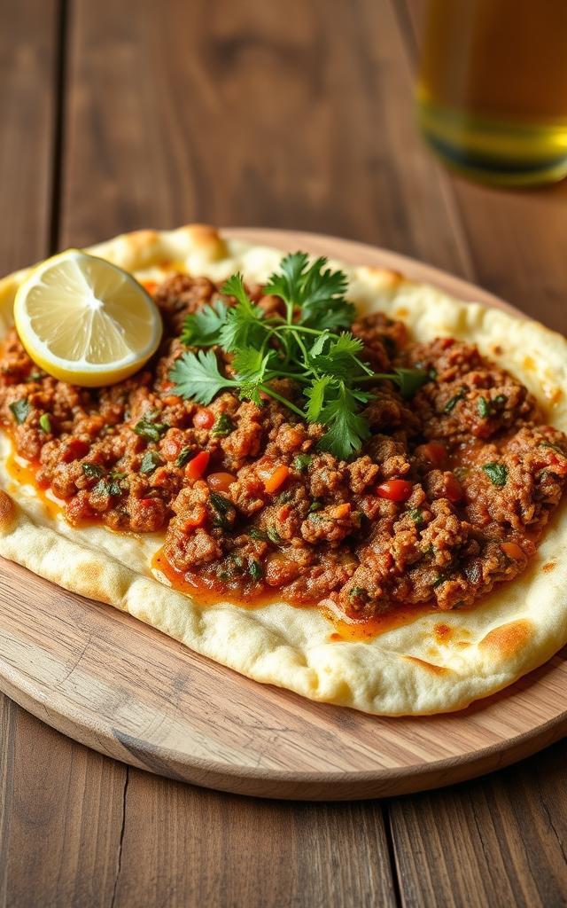Turkish Lahmacun Flatbread
