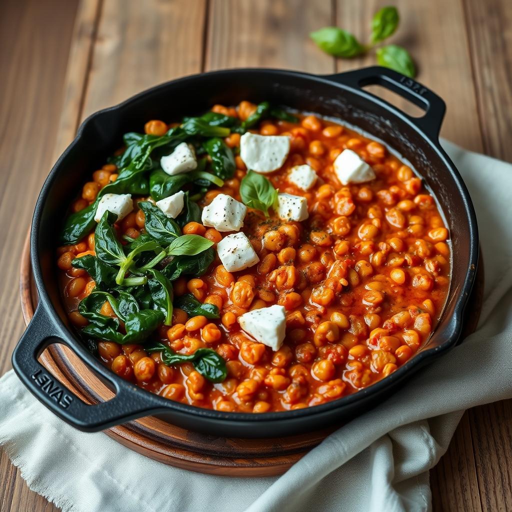 Lentil Feta Skillet