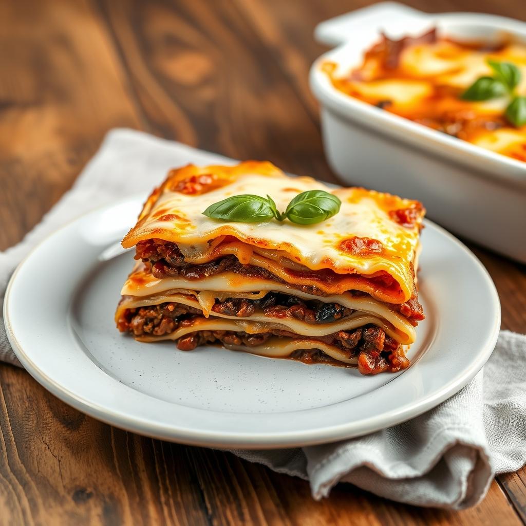 Lentil Bolognese Lasagna
