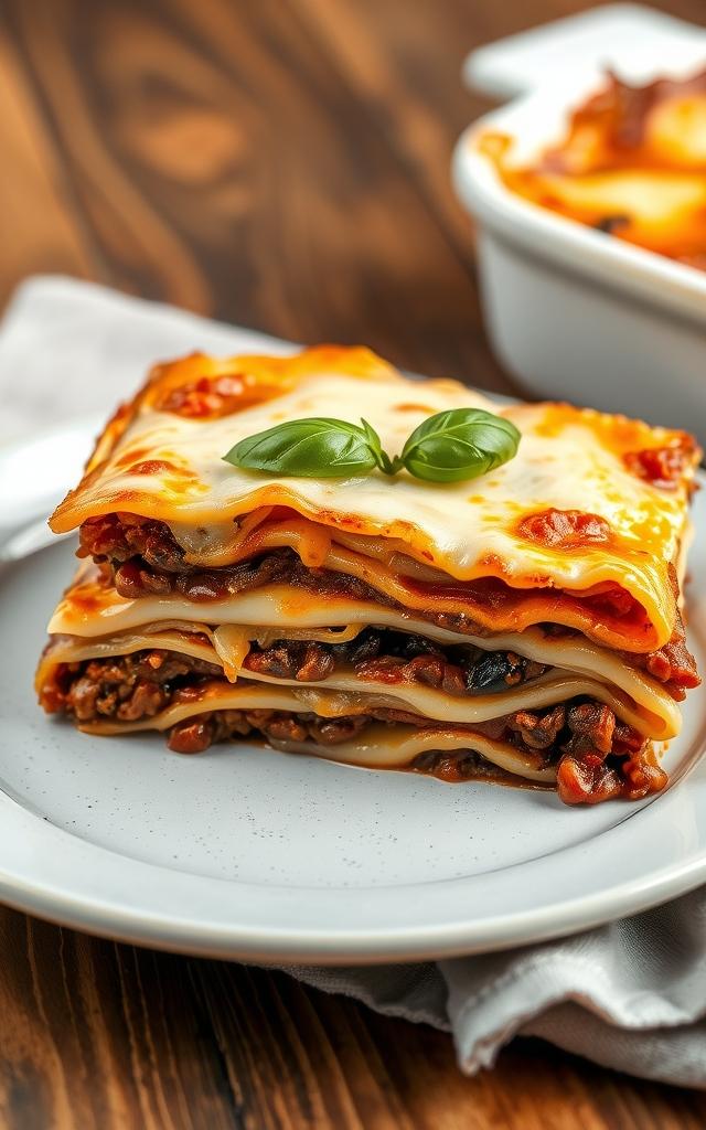Lentil Bolognese Lasagna