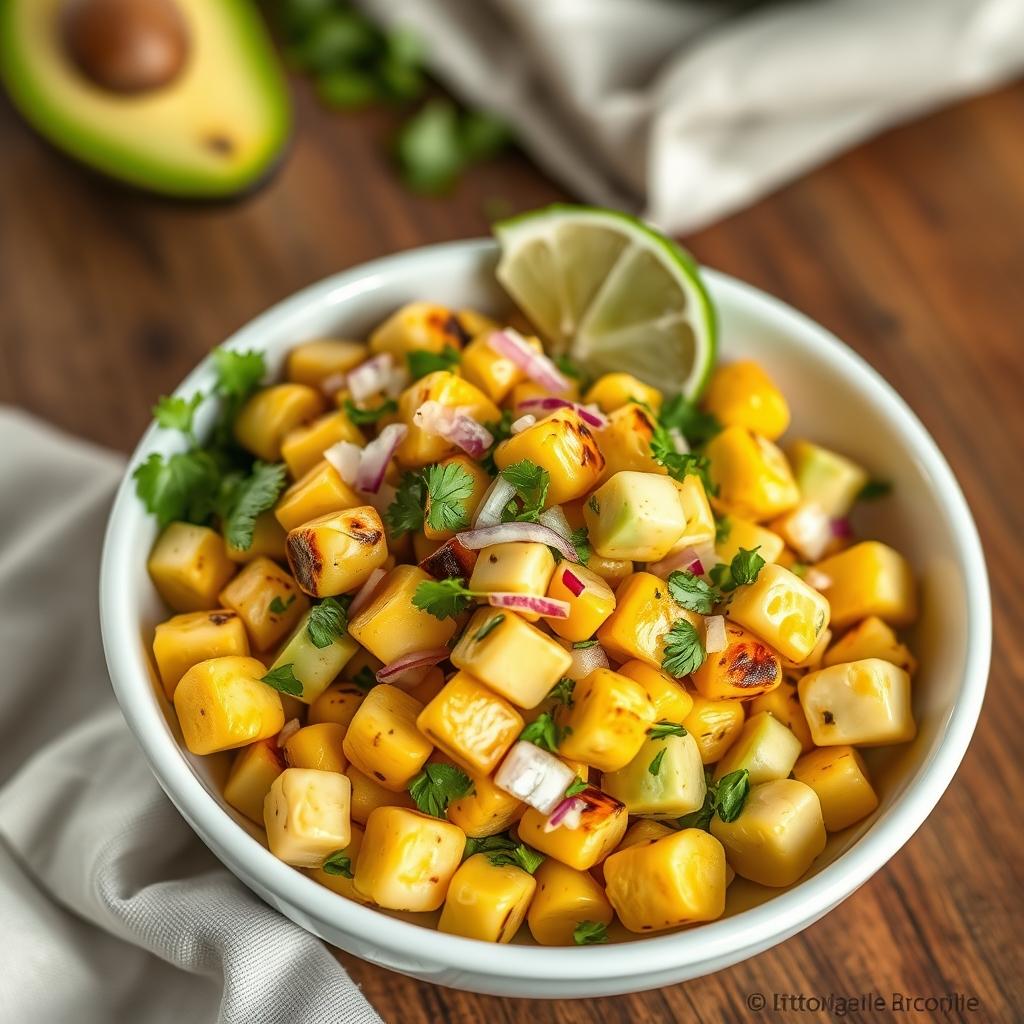 Gerösteter Mais-Avocado-Salat mit Limette