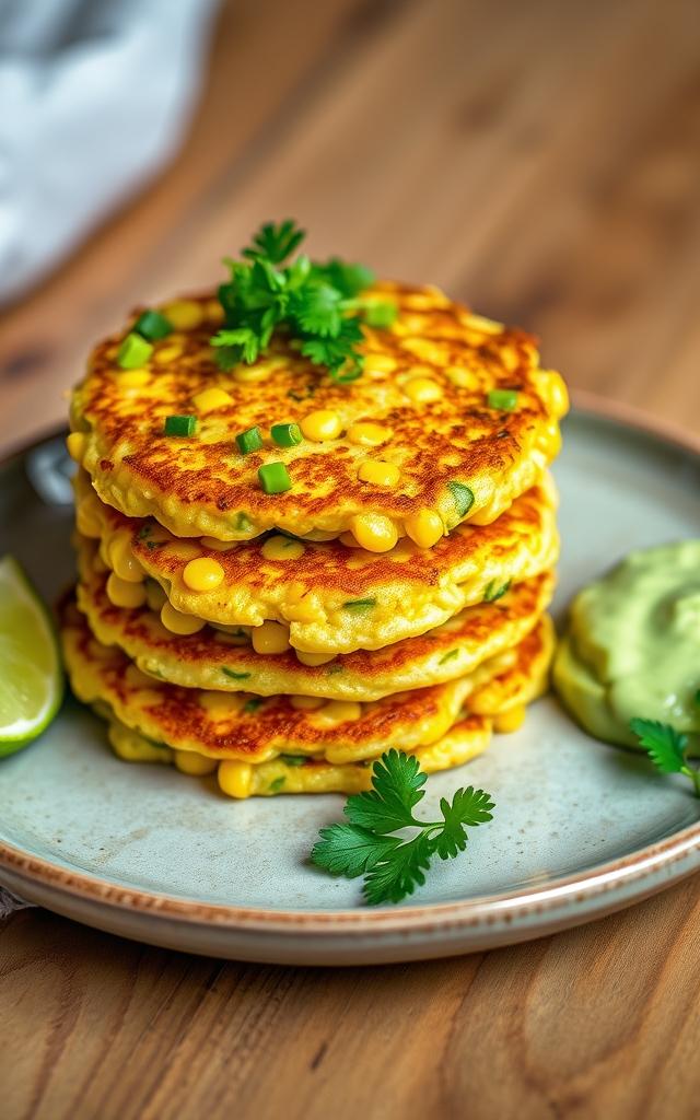 Maispuffer mit Avocado-Dip