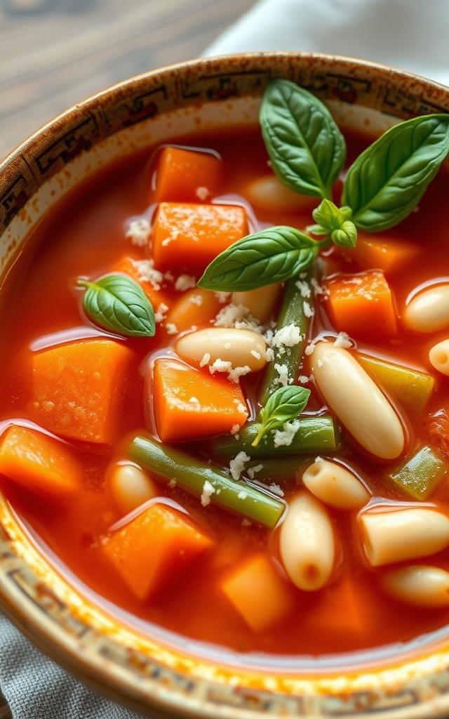 Italienische Minestrone mit weißen Bohnen