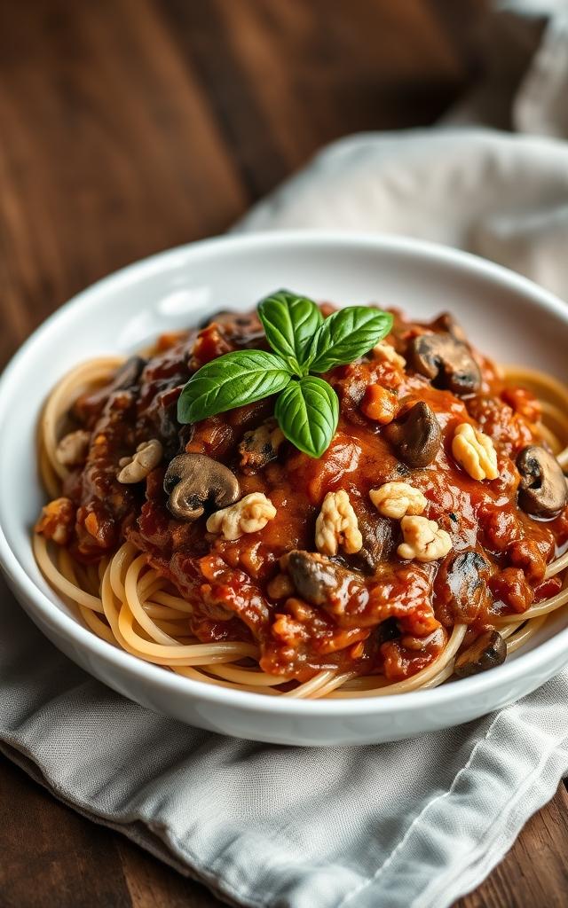 Mushroom Walnut Bolognese