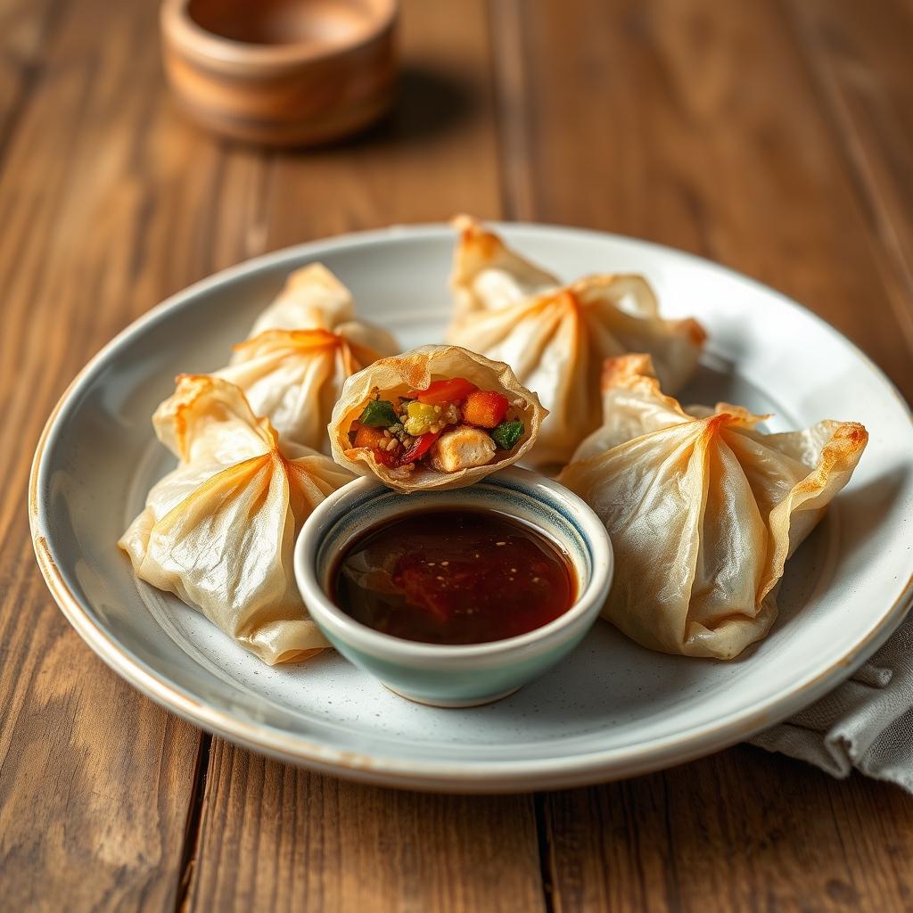 Knusprige Reispapier-Dumplings