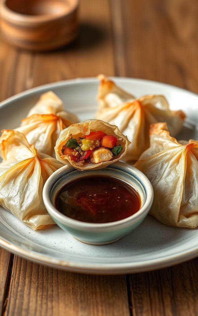 Knusprige Reispapier-Dumplings
