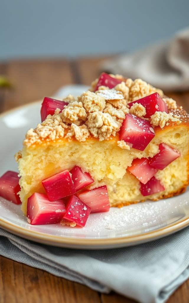 Rhubarb Crumble Cake