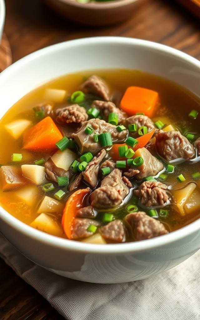 Klassische Rindfleischsuppe